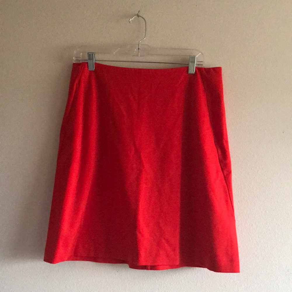 CAbi Red A Line Skirt Faux Pockets